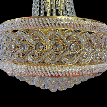 Кристален полилей Fiamma, 6x E14, диаметър 45 cm, злато