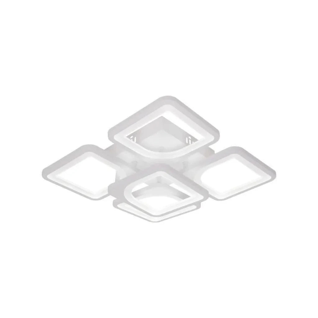 LED полилей с дистанционно управление, Zoe, 5 квадрата, 96W, студена/гореща/неутрална светлина, нестабилна, бяла