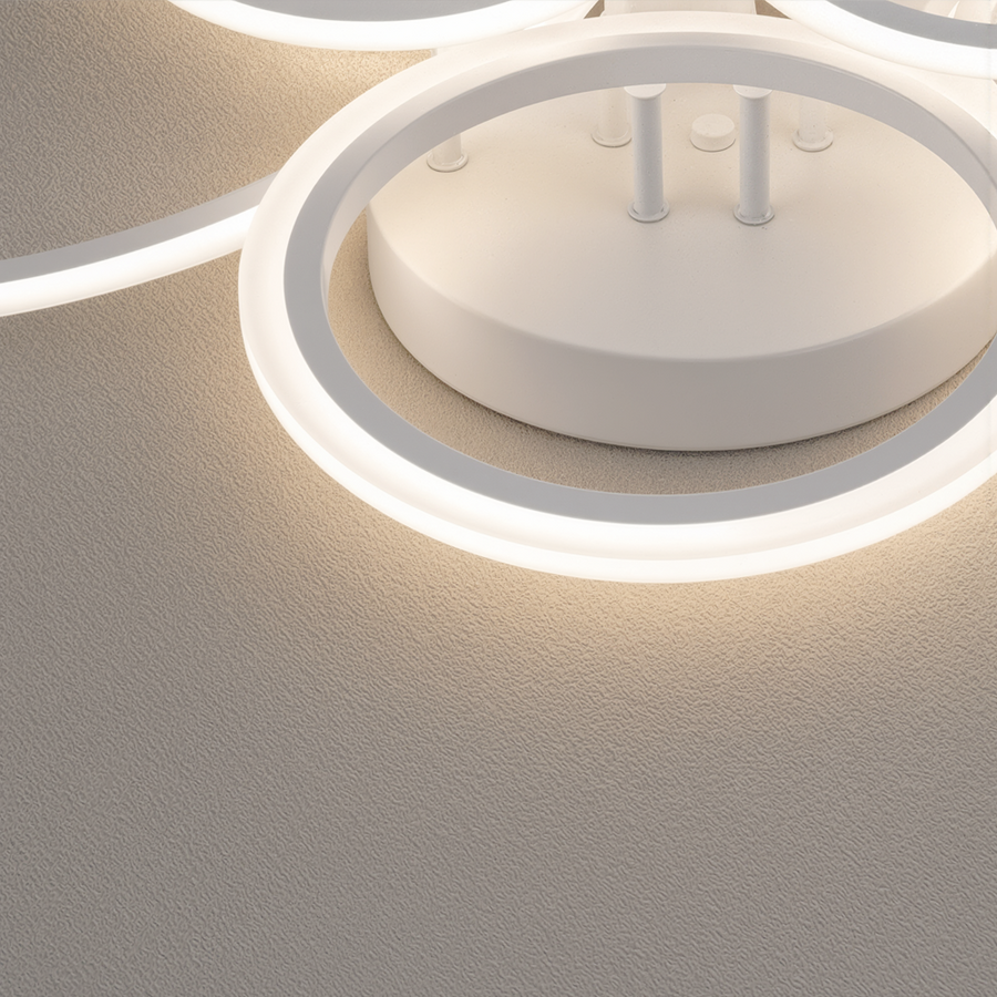 LED полилей с дистанционно управление на Betty 82W, 6 кръга, студ/гореща/неутрална светлина, нестабилен, бял