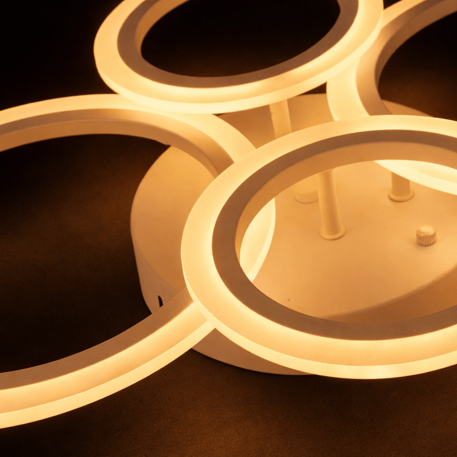 LED полилей с дистанционно BETTY 43W, 4 кръга, Студена/Топла/Неутрална светлина, Димируем, Бял