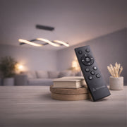 Окачен LED полилей с дистанционно управление, FLUX, 27W, 116 см, студена/топла/неутрална светлина 3000K/4000K/6000K, димируем, черен, регулируема височина, метал и силикон