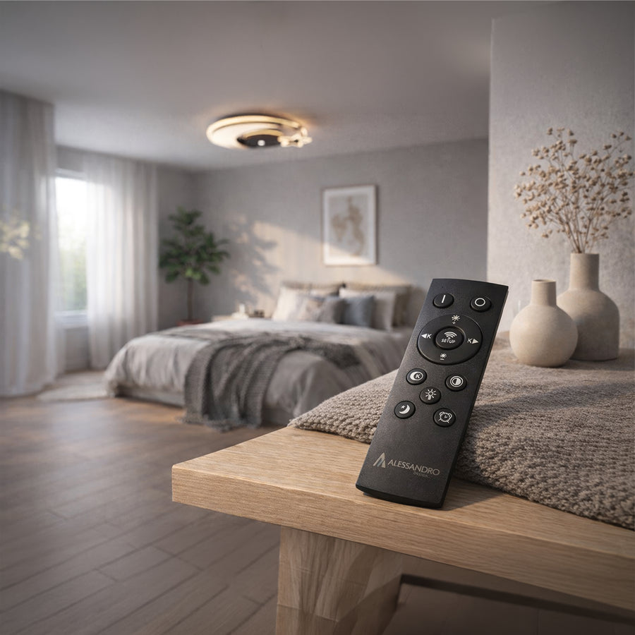 LED полилей с дистанционно управление на Alyona 44W, луна и звезда, студена/гореща/неутрална светлина, нестабилна, черна