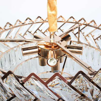 Кристален полилей Windsor Noble 5xe14, 40 cm диаметър, лъскаво злато, регулируема височина