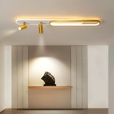 LED LED FILBERTO, 69W, студена/топла светлина/неутрален регулируем акрилен проектор и бял и златен метал