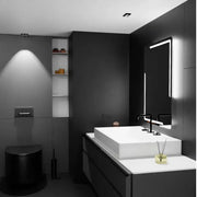Правоъгълно светодиодно огледало, 60x80см, rayonnement motionglow marcello, система за обезобразяване, часовник и термометър, daimable