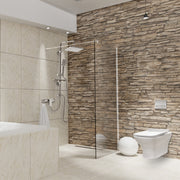 Paravan duș Walk-In 90x195 cm, sticlă securizată 8 mm, transparentă, profil metalic rezistent