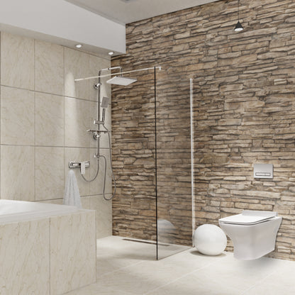 Paravan duș Walk-In 90x195 cm, sticlă securizată 8 mm, transparentă, profil metalic rezistent