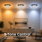 Crystal MAGE Nobile LED полилей, 22 W, топла/неутрална/студена светлина, диаметър 40 см, блестящ хром