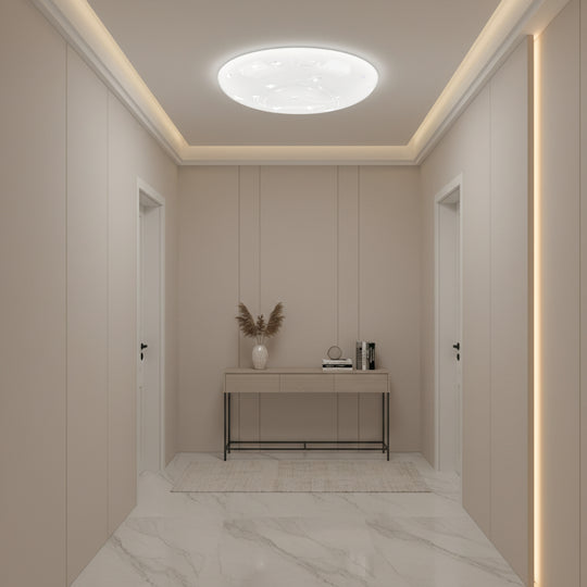 Звездна LED плафониера 23 см, 22W, 3000K / 4000K / 6000K, Бяла, метална и акрилна LED плафониера Заглавие по подразбиране Alessandro Design