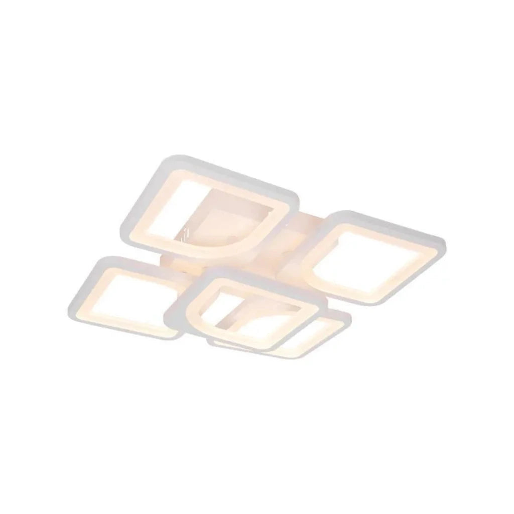 LED полилей с дистанционно управление, Zoe, 5 квадрата, 96W, студена/гореща/неутрална светлина, нестабилна, бяла