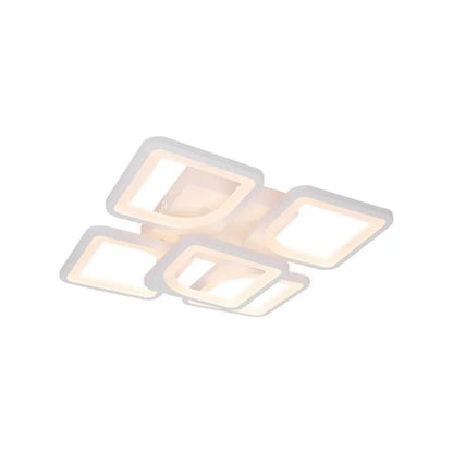 LED полилей с дистанционно управление, Zoe, 5 квадрата, 96W, студена/гореща/неутрална светлина, нестабилна, бяла