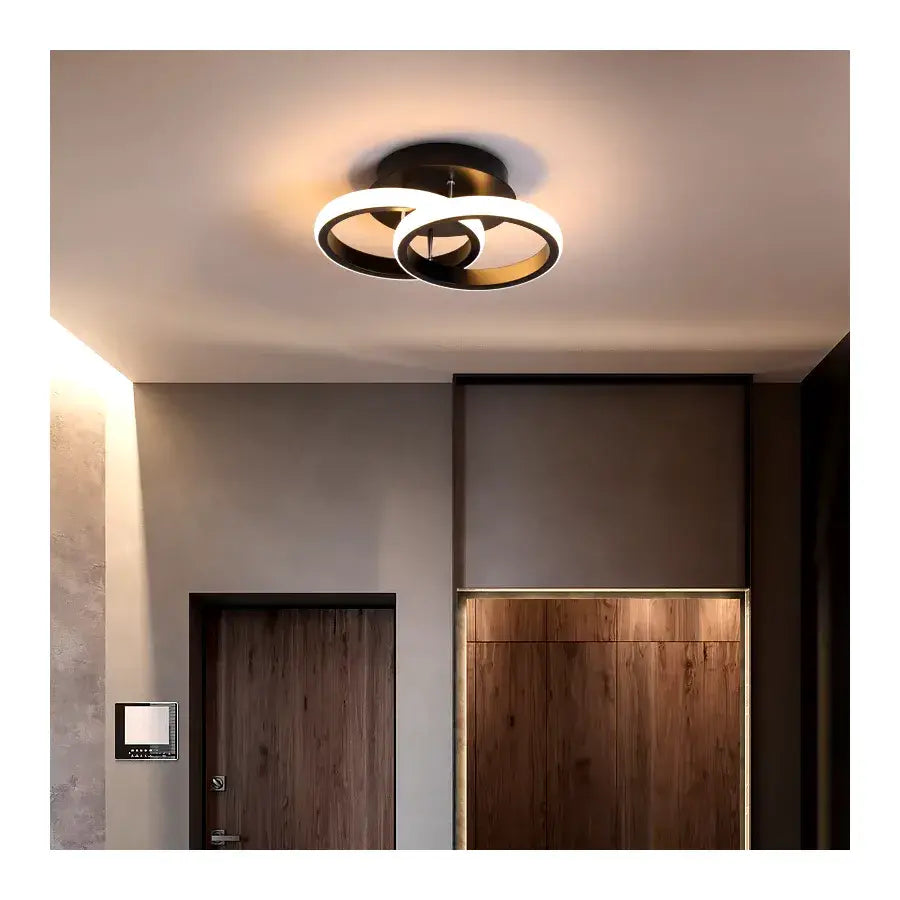 LED VERTEX LUST циркулира наслагваните кръгове, 44W, 2 кръга, студена/гореща/неутрална светлина, черна