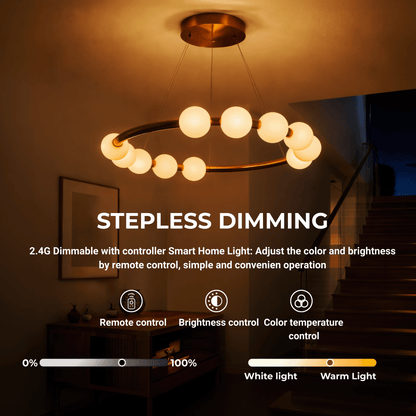 Суспендиран Lustra LED Acril Nova 57W с дистанционно управление, Beotal, 3000K/4000K/6000K, злато, метал и акрил