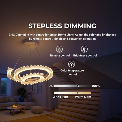 LED полилей с дистанционно управление LT188WH, кристал и метал, 40 W, димиране, регулируема височина, студена/топла/неутрална светлина, луксозно осветление LED полилеи с дистанционно управление Заглавие по подразбиране Alessandro Design