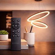 Окачен LED полилей с дистанционно управление CASIANA 40W, 2 кръга, студена/топла/неутрална светлина 3000K/4000K/6000K, димируем, черен, регулируема височина, метал и акрил