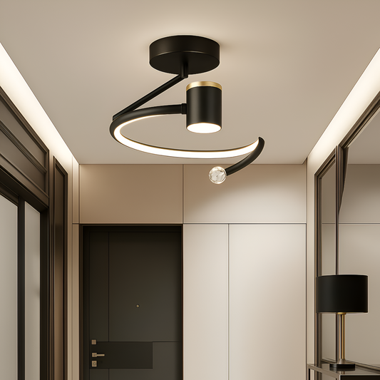 LED полилей, 34W, 24см диаметър, студена/гореща/неутрална светлина, черна