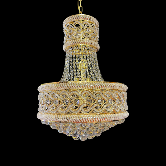 Кристален полилей Fiamma, 6x E14, диаметър 45 cm, злато