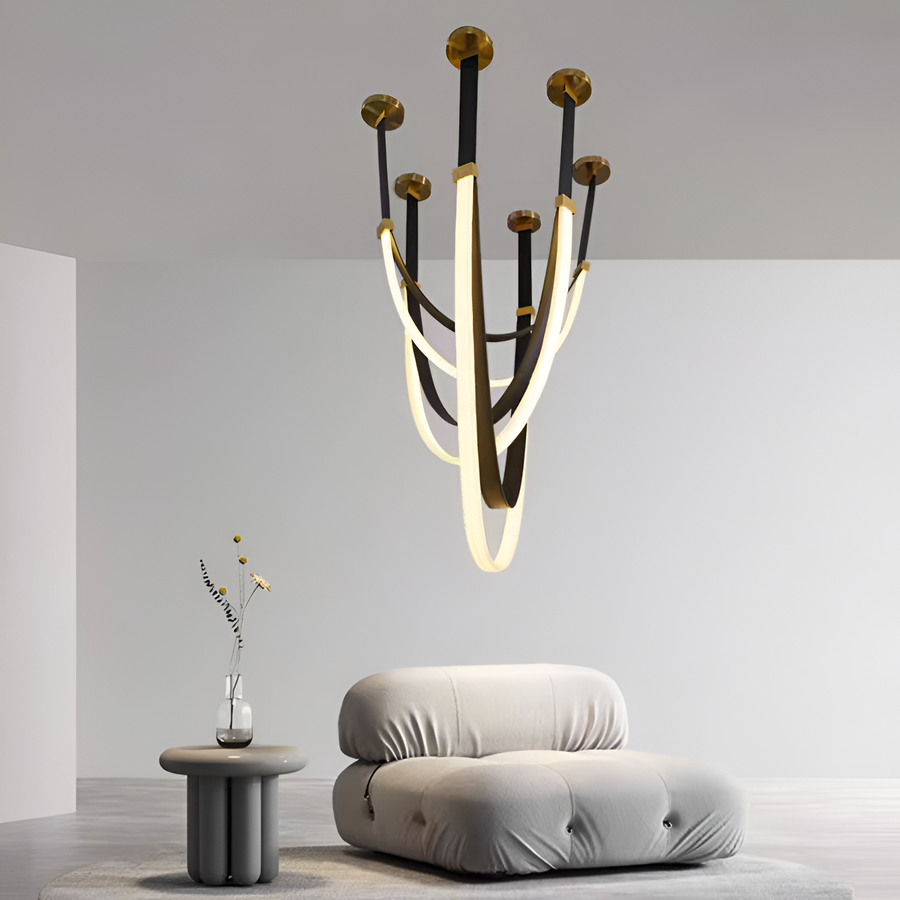 Модерен полилей, LED, Largo Area, 43W, топла, черна светлина