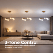 Суспендиран Lustra LED Acril Nova 57W с дистанционно управление, Beotal, 3000K/4000K/6000K, злато, метал и акрил