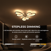 LED похот на Blossom 43W дистанционно управление, 3 венчелистчета, студ/гореща/неутрална светлина, бяло, бяло