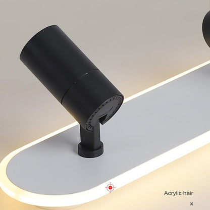 LED полилей с регулируем проектор за дизайн на Fisilla 49W, студена/гореща/неутрална светлина, черно