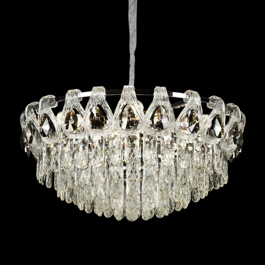 Cymandier Crystal Windsor Elegance 6x E14, диаметър 49 cm, лъскаво злато, регулируема височина
