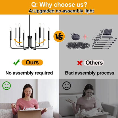 Метален полилей AVANT, тип висулка с рамена, кръгъл, 6xE14, черен