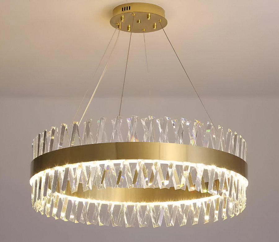 LED Alessandro Chandelier с дистанционно управление, Дейзи, диаметър 60 см, злато
