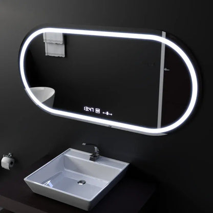 80x50cm овално светодиодно огледало altera motionglow сензор marcello simable system размразяване на часовника