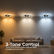 LED полилей VERTEX 21W, 2 квадрата, линеен, студена/топла/неутрална светлина, черен