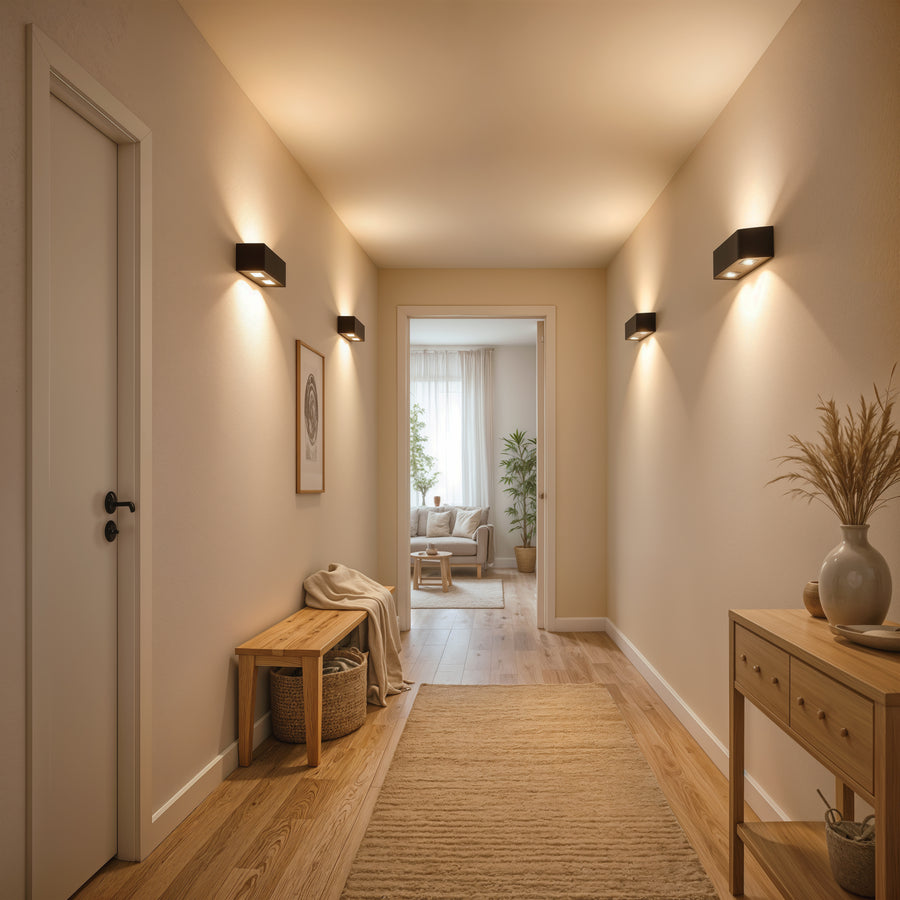 Нанесете външна светодиодна елис, 6W, 6 източника на светлина, топла светлина, черно