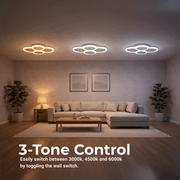 LED полилей с дистанционно BETTY 43W, 4 кръга, Студена/Топла/Неутрална светлина, Димируем, Бял