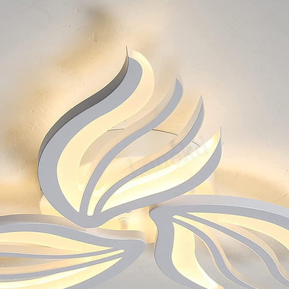 LED полилей със Sakura 37W дистанционно управление, 3 венчелистчета, студ/гореща/неутрална светлина, нестабилна, бяла