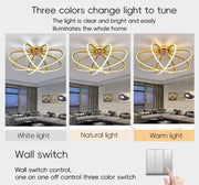 LED полилей с дистанционно управление LT770/500GD, 45W, топла/студена/неутрална светлина 3000K/4000K/6000K, димируем, ауриев метал