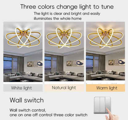 LED полилей с дистанционно управление LT770/500GD, 45W, топла/студена/неутрална светлина 3000K/4000K/6000K, димируем, ауриев метал