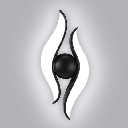 Външна и вътрешна LED стенна лампа, 4 източника x 1W, IP65, ABS, черна, 3000K