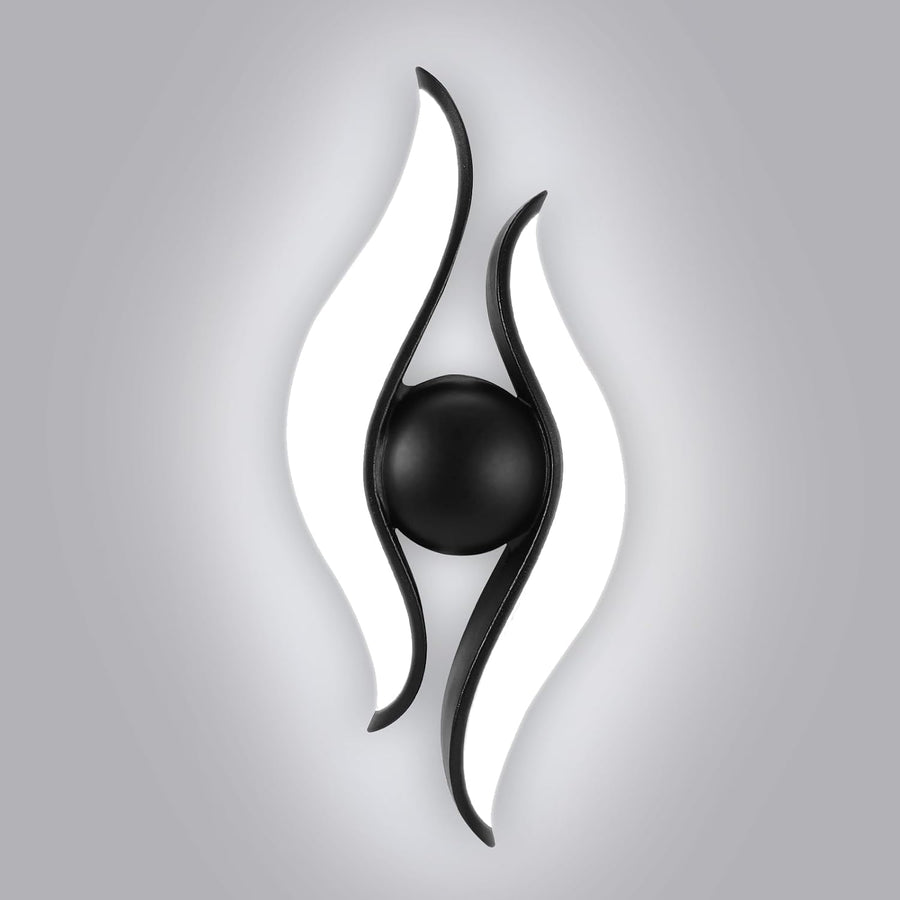 Външна и вътрешна LED стенна лампа, 4 източника x 1W, IP65, ABS, черна, 3000K