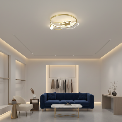 LED LED Rafael с дистанционно управление, 57W, намаляващ се, 3000k/4000k/6000k, злато