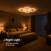 LED полилей с дистанционно управление на Betty 82W, 6 кръга, студ/гореща/неутрална светлина, нестабилен, бял