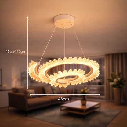 LED полилей с дистанционно управление LT188WH, кристал и метал, 40 W, димиране, регулируема височина, студена/топла/неутрална светлина, луксозно осветление LED полилеи с дистанционно управление Заглавие по подразбиране Alessandro Design