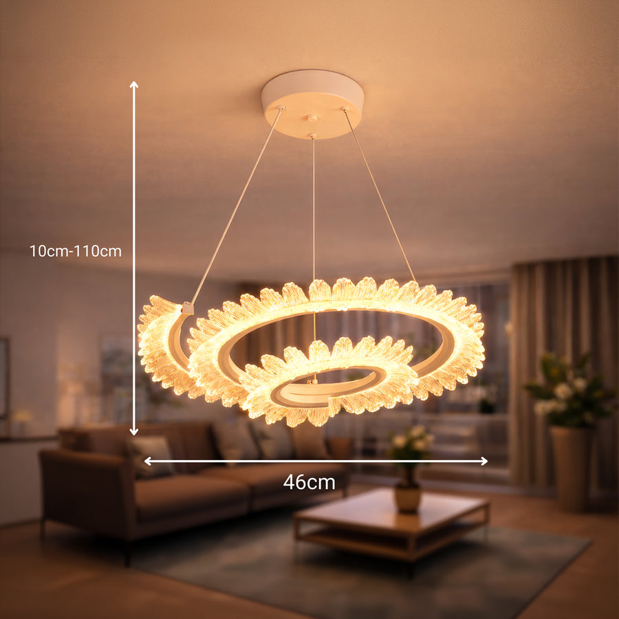 LED полилей с дистанционно управление LT188WH, кристал и метал, 40 W, димиране, регулируема височина, студена/топла/неутрална светлина, луксозно осветление LED полилеи с дистанционно управление Заглавие по подразбиране Alessandro Design