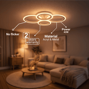 LED полилей с дистанционно BETTY 43W, 4 кръга, Студена/Топла/Неутрална светлина, Димируем, Бял