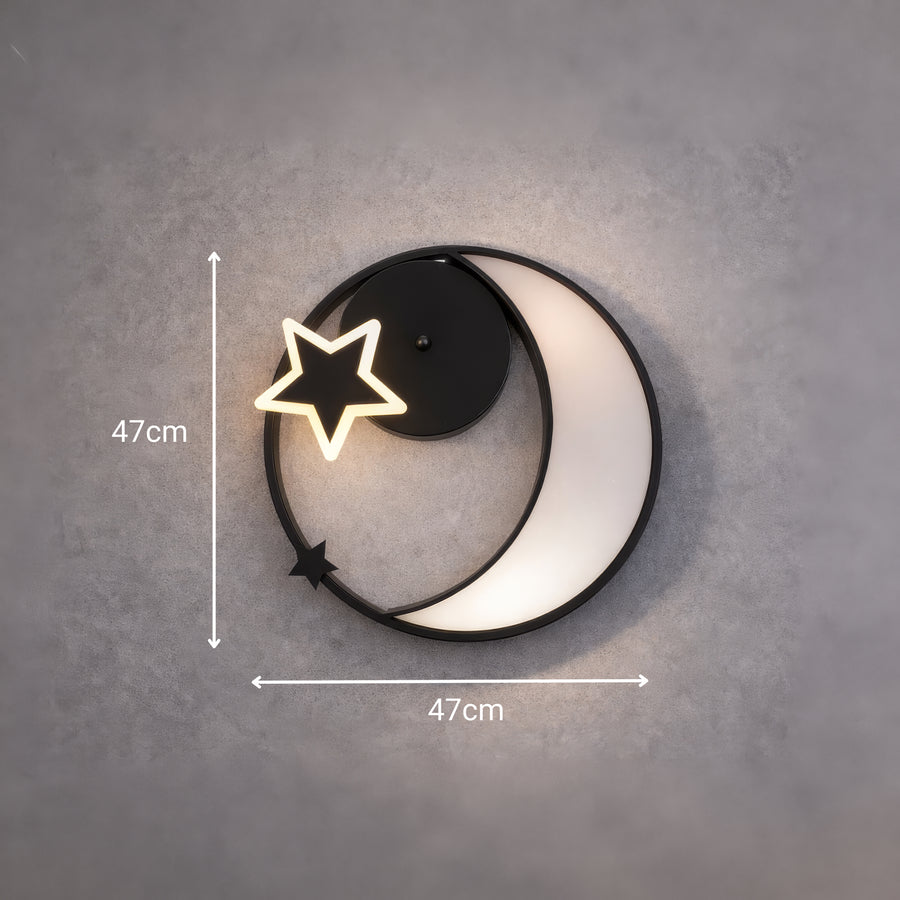 LED полилей с дистанционно управление на Alyona 44W, луна и звезда, студена/гореща/неутрална светлина, нестабилна, черна