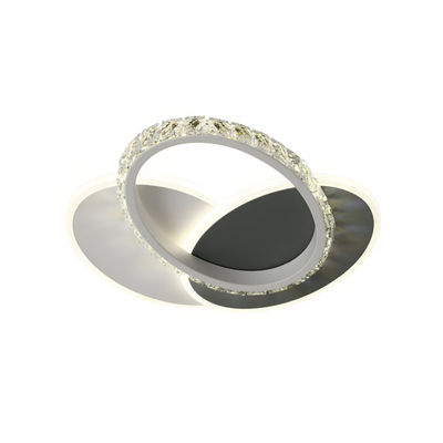 LED кристален полилей PRISMIQ 39W, 3 Овала, Студена/Топла/Неутрална светлина, Черен