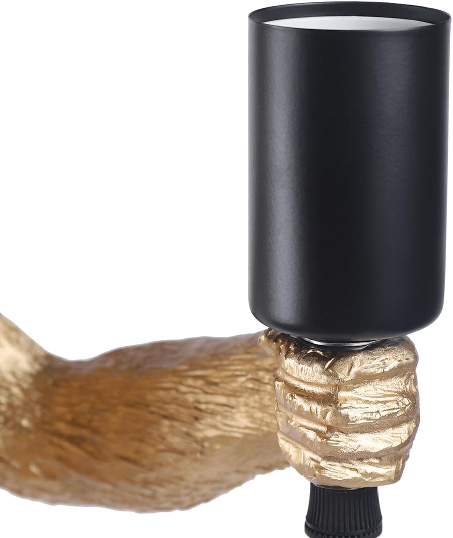 Ретро висящ полилей, LV700, 1xE27, маймуна, връв и метал, 100 см, черна опора