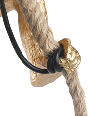 Ретро висящ полилей, LV700, 1xE27, маймуна, връв и метал, 100 см, черна опора