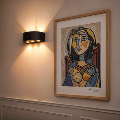 Нанесете външна светодиодна елис, 6W, 6 източника на светлина, топла светлина, черно