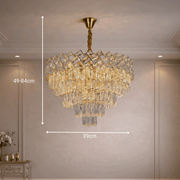 Кристален полилей WINDSOR Eleganza 8x E14, диаметър 39 см, блестящо злато, регулируема височина, метал и кристал