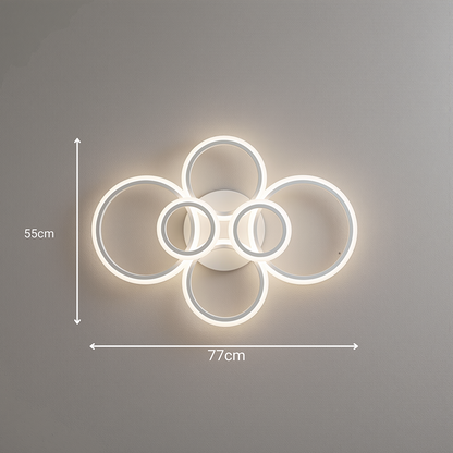 LED полилей с дистанционно управление на Betty 82W, 6 кръга, студ/гореща/неутрална светлина, нестабилен, бял