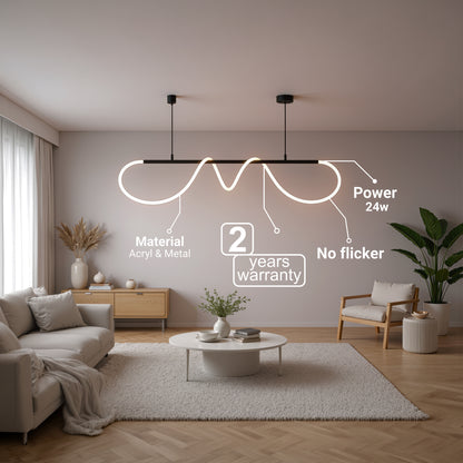 DIVINO LED полилей с гъвкава силиконова тръба - 24W, регулируема светлина, матово черно